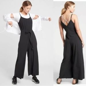 Athleta It's a Wrap Black Jumpsuit size 10